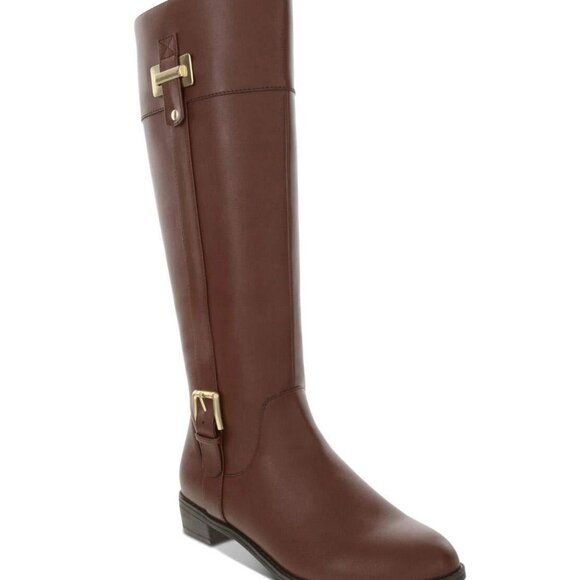 Karen Scott Womens Deliee 2 Faux Leather Riding Boots Brown 6 M, NWT - Picture 1 of 3